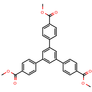 Chemical structure of 1,3,5-Tris[(4-methoxycarbonyl)phenyl]benzene , CAS 117100-41-1, AChemBlock AD256938