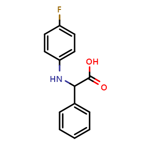 Chemical structure of (4-Fluoro-phenylamino)-phenyl-acetic acid , CAS 124573-79-1, AChemBlock AD256943