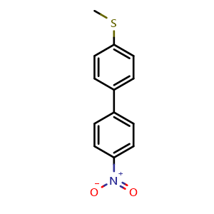 Chemical structure of 1-(Methylsulfanyl)-4-(4-nitrophenyl)benzene , CAS 128924-07-2, AChemBlock AD256944