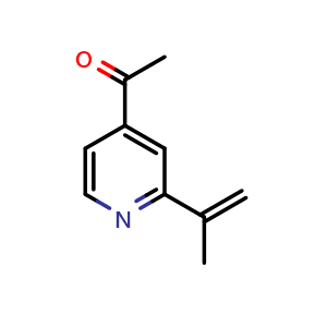 Chemical structure of 1-(2-(Prop-1-en-2-yl)pyridin-4-yl)ethan-1-one , CAS 142896-12-6, AChemBlock AD256949
