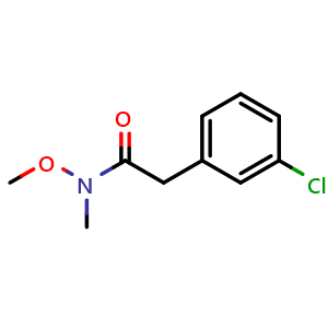 Chemical structure of N-Methoxy-N-methyl-2-(3-chlorophenyl)acetamide , CAS 252669-21-9, AChemBlock AD256969