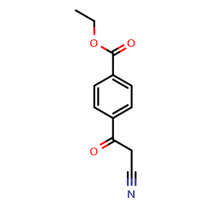 Chemical structure of Ethyl 4-(2-cyanoacetyl)benzoate , CAS 252895-08-2, AChemBlock AD256970