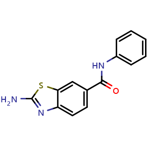 Chemical structure of 2-Amino-N-phenylbenzo[d]thiazole-6-carboxamide , CAS 313524-20-8, AChemBlock AD256975