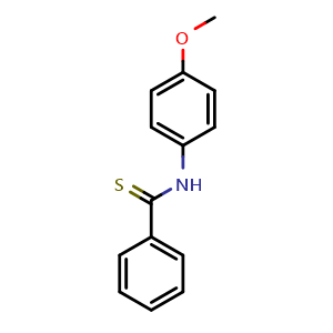 Chemical structure of N-(4-Methoxyphenyl)benzothioamide , CAS 5310-26-9, AChemBlock AD256981