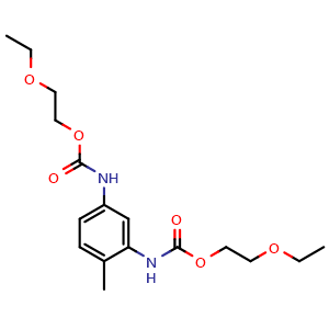 Chemical structure of Bis(2-ethoxyethyl) (4-methyl-1,3-phen ylene)dicarbamate , CAS 54767-76-9, AChemBlock AD256983