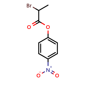 Chemical structure of 4-nitrophenyl 2-bromopropanoate , CAS 56985-87-6, AChemBlock AD256984