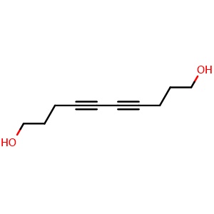 Chemical structure of 4,6-Decadiyne-1,10-diol , CAS 70283-74-8, AChemBlock AD256986