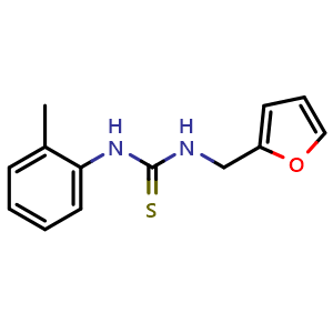 Chemical structure of 1-(Furan-2-ylmethyl)-3-(2-methylphenyl)thiourea , CAS 77336-91-5, AChemBlock AD256989