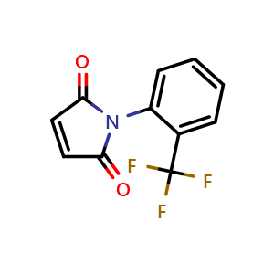 Chemical structure of 1-(2-Trifluoromethyl-phenyl)-pyrrole-2,5-dione , CAS 34520-59-7, AChemBlock AD257016
