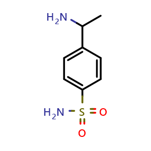 Chemical structure of 4-(1-Aminoethyl)benzene-1-sulfonamide , CAS 49783-81-5, AChemBlock AD257019