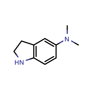 Chemical structure of N,N-dimethylindolin-5-amine , CAS 56632-38-3, AChemBlock AD257020