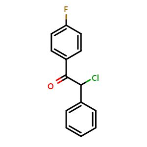 Chemical structure of 2-Chloro-1-(4-fluorophenyl)-2-phenylethan-1-one , CAS 62148-67-8, AChemBlock AD257021