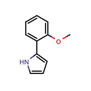 Chemical structure of 2-(2-Methoxyphenyl)pyrrole , CAS 69640-32-0, AChemBlock AD257022