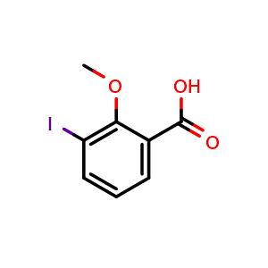 Chemical structure of 3-Iodo-2-methoxybenzoic acid , CAS 879498-16-5, AChemBlock AD257025