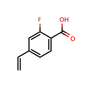 Chemical structure of 2-Fluoro-4-vinylbenzoic acid , CAS 913570-29-3, AChemBlock AD257027