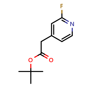 Chemical structure of tert-Butyl 2-(2-fluoropyridin-4-yl)acetate , CAS 1104643-31-3, AChemBlock AD257030