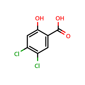 Chemical structure of 4,5-Dichloro-2-hydroxybenzoic acid , CAS 50274-58-3, AChemBlock AD257035