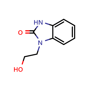 Chemical structure of 1-(2-Hydroxyethyl)-1,3-dihydro-2H-benzo[d]imidazol-2-one , CAS 63388-01-2, AChemBlock AD257036