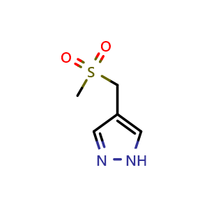 Chemical structure of 4-((methylsulfonyl)methyl)-1H-pyrazole , CAS 2229244-66-8, AChemBlock AD257052