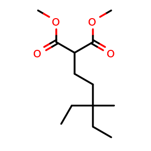 Chemical structure of Dimethyl (3,3-diethylbutyl)malonate , CAS 1020253-71-7, AChemBlock AD257093