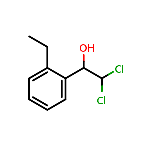 Chemical structure of 2,2-Dichloro-1-(2-ethylphenyl)ethanol , CAS 1026646-48-9, AChemBlock AD257098