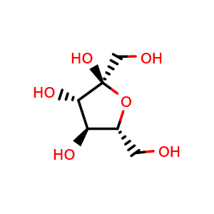 Chemical structure of alpha-D-Fructofuranose , CAS 10489-79-9, AChemBlock AD257111