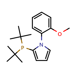 Chemical structure of 2-(Di-tert-butylphosphino)-1-(2-methoxyphenyl)-1H-pyrrole , CAS 1053658-91-5, AChemBlock AD257115