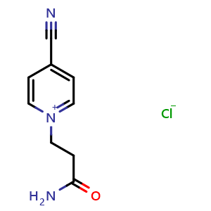 Chemical structure of 1-(3-Amino-3-oxopropyl)-4-cyanopyridin-1-ium chloride , CAS 105624-84-8, AChemBlock AD257116