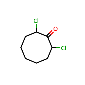 Chemical structure of 2,8-Dichlorocyclooctan-1-one , CAS 108249-93-0, AChemBlock AD257126