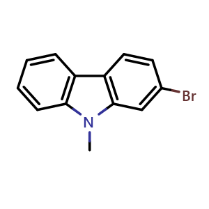 Chemical structure of 2-Bromo-9-methyl-9H-carbazole , CAS 108793-89-1, AChemBlock AD257130