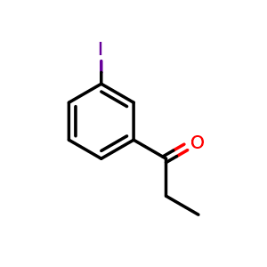 Chemical structure of 1-(3-iodophenyl)propan-1-one , CAS 110524-87-3, AChemBlock AD257138