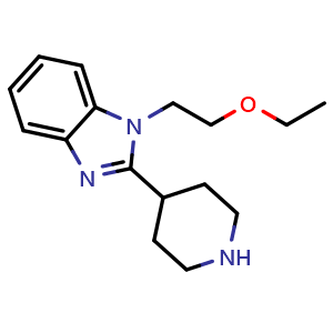 Chemical structure of 1-(2-Ethoxy-ethyl)-2-piperidin-4-yl-1H-benzimidazole , CAS 110963-63-8, AChemBlock AD257140