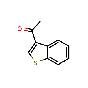 Chemical structure of 1-(1-benzothiophen-3-yl)ethan-1-one , CAS 1128-05-8, AChemBlock AD257143