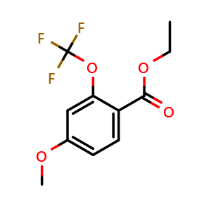 Chemical structure of Ethyl4-methoxy-2-(trifluoromethoxy)benzoate , CAS 1186195-26-5, AChemBlock AD257173