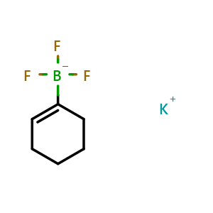 Chemical structure of Potassium cyclohexene-1-trifluoroborate , CAS 1186667-20-8, AChemBlock AD257174