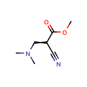 Chemical structure of methyl 2-cyano-3-(dimethylamino)acrylate , CAS 1187-27-5, AChemBlock AD257176