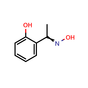 Chemical structure of 1-(2-Hydroxyphenyl)ethan-1-onoxim , CAS 1196-29-8, AChemBlock AD257181