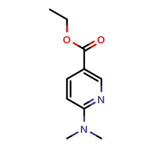 Chemical structure of ethyl 6-(dimethylamino)nicotinate , CAS 1216268-65-3, AChemBlock AD257197
