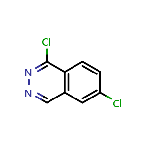 Chemical structure of 1,6-dichlorophthalazine , CAS 124556-78-1, AChemBlock AD257213