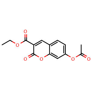 Chemical structure of Ethyl 7-acetoxycoumarin-3-carboxylate , CAS 13209-77-3, AChemBlock AD257255