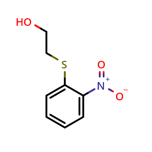 Chemical structure of 2-(2-Nitrophenylthio)ethanol , CAS 13287-78-0, AChemBlock AD257260