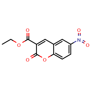 Chemical structure of 6-Nitrocoumarine-3-carboxtlic acid ethyl ester , CAS 13373-28-9, AChemBlock AD257267