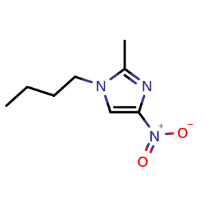 Chemical structure of 1-n-Butyl-2-methyl-4-nitroimidazole , CAS 135009-57-3, AChemBlock AD257273