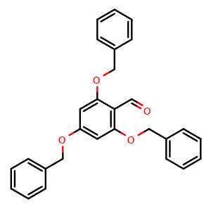 Chemical structure of 2,4,6-Tribenzyloxybenzaldehyde , CAS 135351-89-2, AChemBlock AD257276