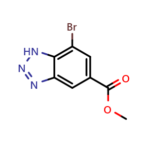Chemical structure of Methyl 7-bromo-1H-benzotriazole-5-carboxylate , CAS 1354758-03-4, AChemBlock AD257279