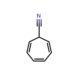 Chemical structure of 2,4,6-Cycloheptatriene-1-carbonitrile , CAS 13612-59-4, AChemBlock AD257282