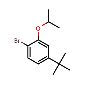 Chemical structure of 1-Bromo-4-(tert-butyl)-2-isopropoxybenzene , CAS 1369869-88-4, AChemBlock AD257288