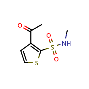 Chemical structure of 3-Acetyl-2-(methylaminosulfonyl)thiophene , CAS 138891-01-7, AChemBlock AD257295