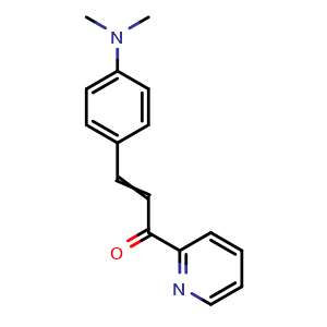 Chemical structure of 3-(4-(Dimethylamino)phenyl)-1-(pyridin-2-yl)prop-2-en-1-one , CAS 140885-51-4, AChemBlock AD257299