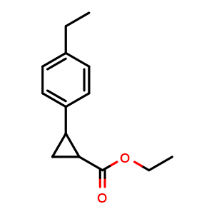Chemical structure of Ethyl 2-(4-ethylphenyl)cyclopropane-1-carboxylate , CAS 141794-91-4, AChemBlock AD257303